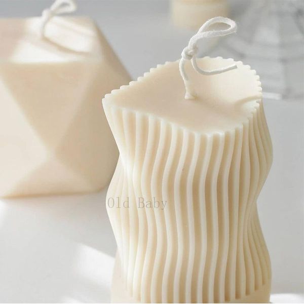 

craft tools irregularly twisted columnar candle silicone mold wave spinning diy scented home decoration