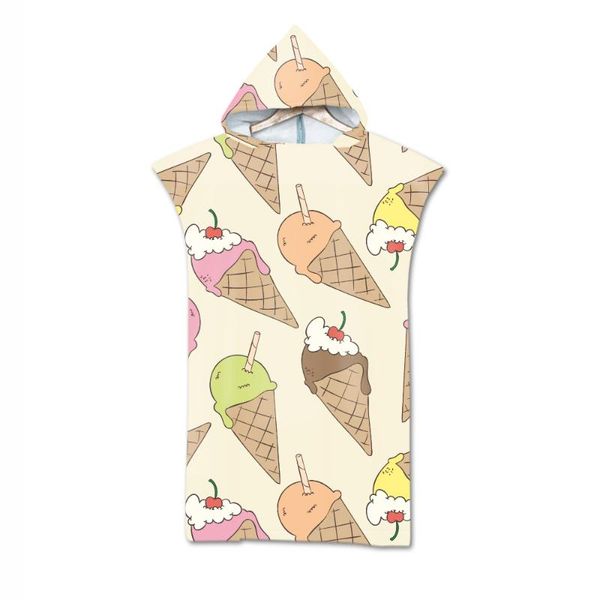 

towel microfiber cape bathrobe printing hooded beach quick-drying swimming pool poncho bath