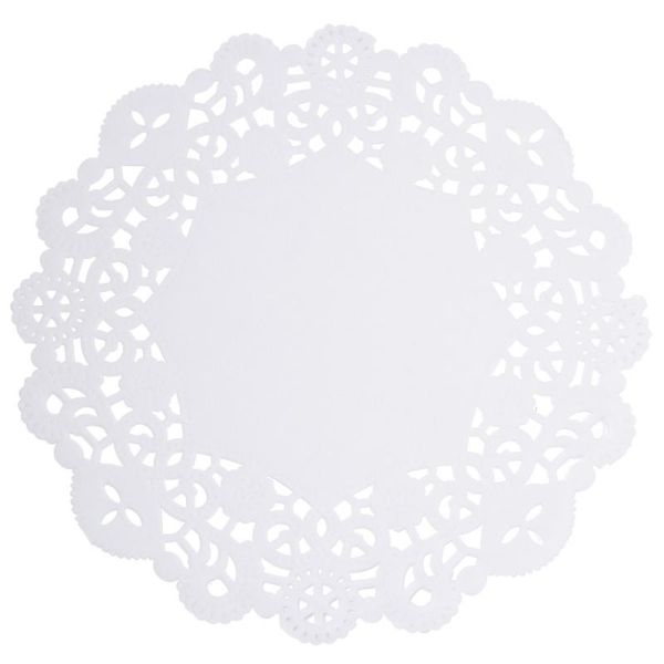 

mats & pads 100pcs disposable oil-absorbing white lace paper doilies cake box liner packaging pad 7.5"