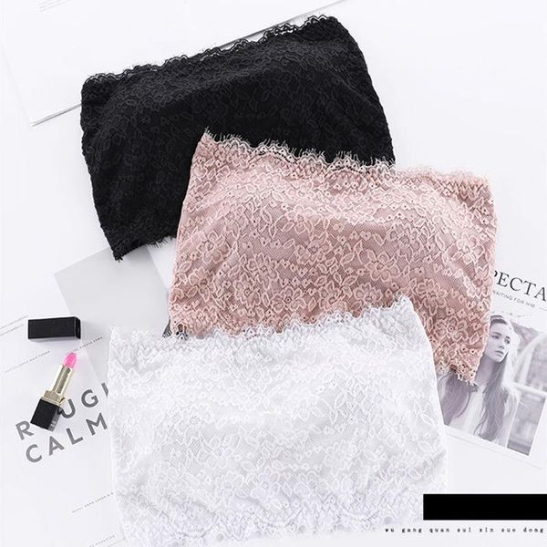 

gym clothing loozykit 1/3pcs strapless bras lace tube wire lingerie seamless bra unpadded bandeau for women underwear sports fitnes, White;black