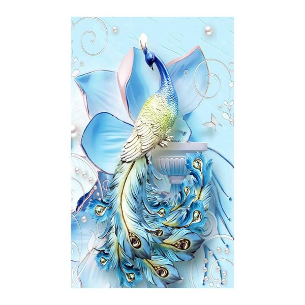 

diamond painting blue flowers peacocks round full drill floral animal nouveaute diy mosaic embroidery 5d cross stitch home decor