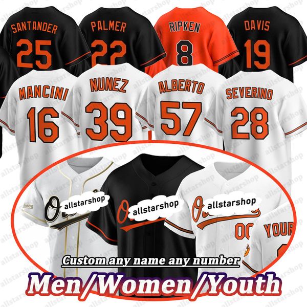 

2021 baseball jerseys trey mancini jonathan villar men women youth jersey pedro severino rio ruiz chance sisco renato nunez, Blue;black
