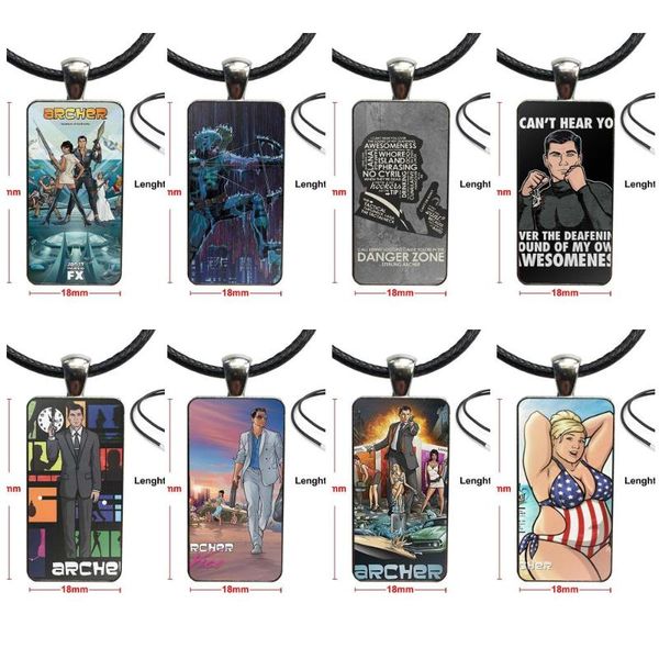 

pendant necklaces fashion glass cabochon necklace with women steel plated statement jewelry for party archer danger zone, Silver