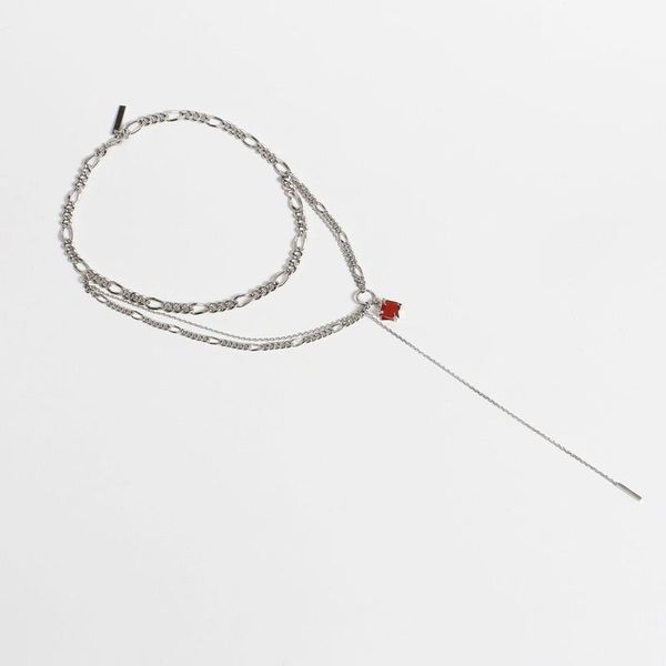 

pendant necklaces couple personality horn multi-layer chain stacking necklace with star, Silver