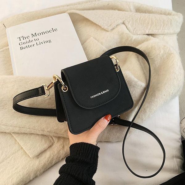 

evening bags mini square crossbody bag 2021 fashion matte pu leather women's designer handbag vintage shoulder messenger