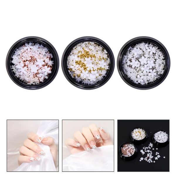 

nail drill & accessories 3 boxes fashionable mini resin flower decorations manicure diy ornaments
