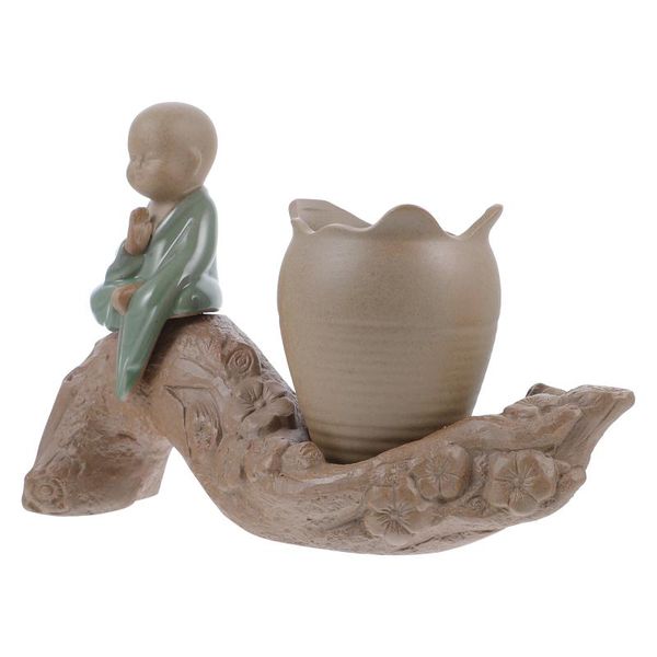 

decorative flowers & wreaths 1 set flowerpot with base ceramic planter deskdecor