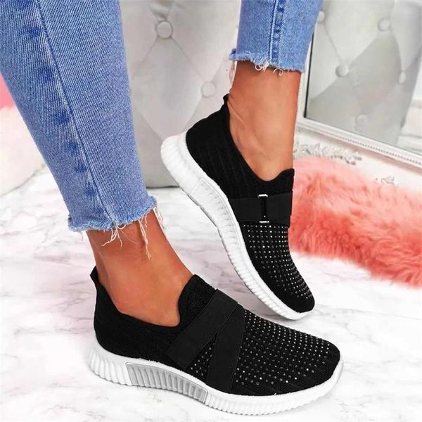 

womens breathable sneakers 2021 summer autumn lightweight flat ladies shoes hollow out hook&loop female casual sandal 35-43size, Black
