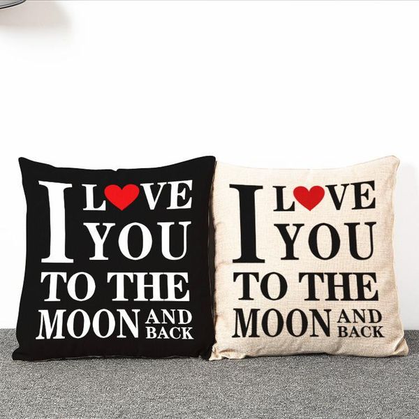 

pillow black and white lovers love cover home nap mat car cushion waist pad core fall decor linen cushion/decorative