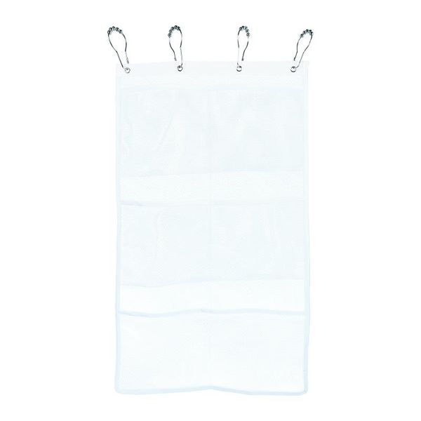 

storage bags 1pc bathroom caddy bag hanging 6 pockets mesh shower organizer (white)