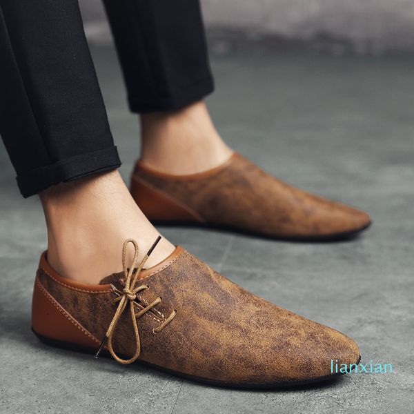 

dress shoes summer men casual breathable soft mens loafers light leather flats fashion slip-on driving zapatillas, Black