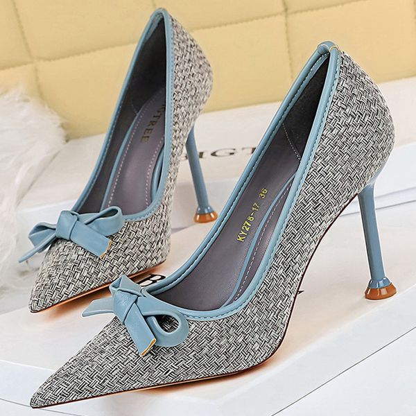 

2021 shoes weave woman pumps bowknot high heels women shoes stiletto heels . cm fashion women heels stiletto ladies shoes1, Black