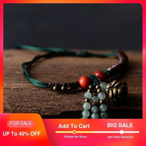 

anklets cute copper lutos flower for women red stone bead wood shell aventurine rope chain ethnic femme jewelry arrival 2021, Red;blue
