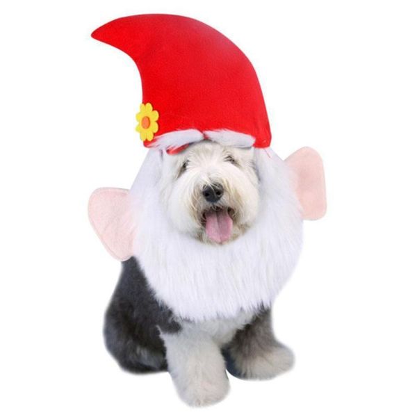 

dog apparel pet christmas hat with beard headgear santa claus for medium large