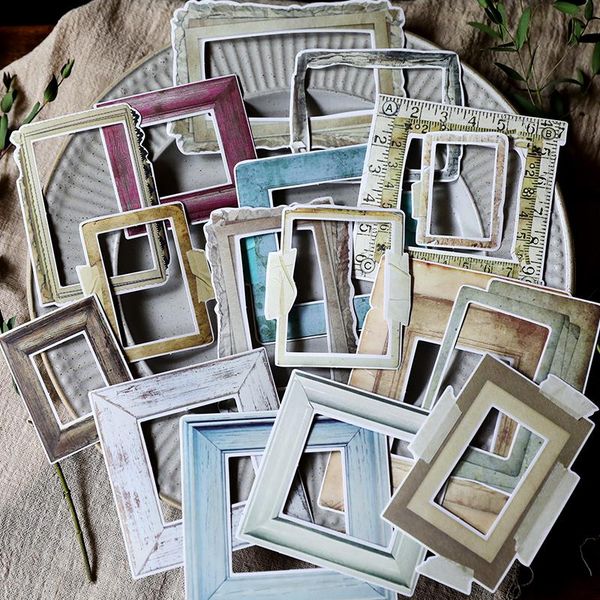 

gift wrap 35pcs vintage po frame planner stickers set die cut for diy scrapbooking junk journal card making label