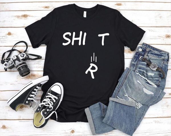 

funny shit print cotton womens yong girl street tee a 1052, White