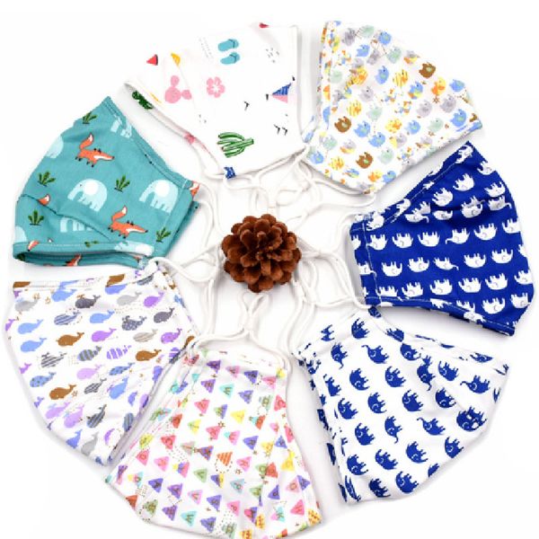 

with pure cotton printed chin three-dimensional protective breathable and dustproof insert cloth mask