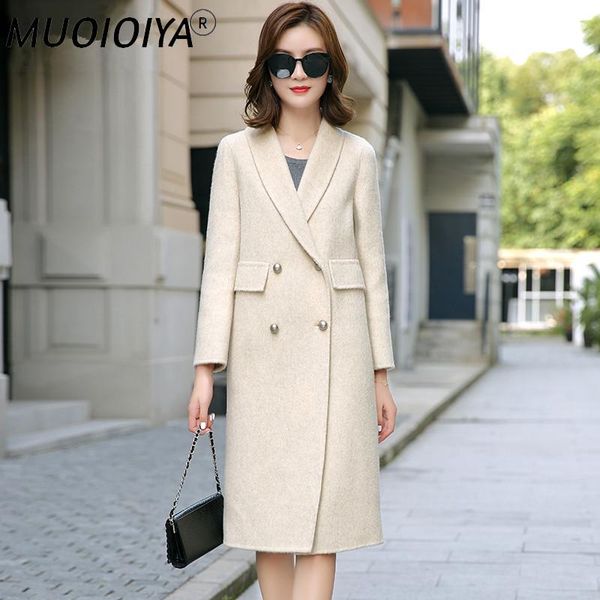 

women's wool & blends winter jacket women real coat female alpaca double side woolen coats and jackets korean outwear my4227, Black