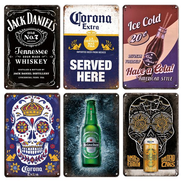 

corona extra metal plaque tin sign vintage beer metal poster decorative plates cafeteria man cave home wall decoration