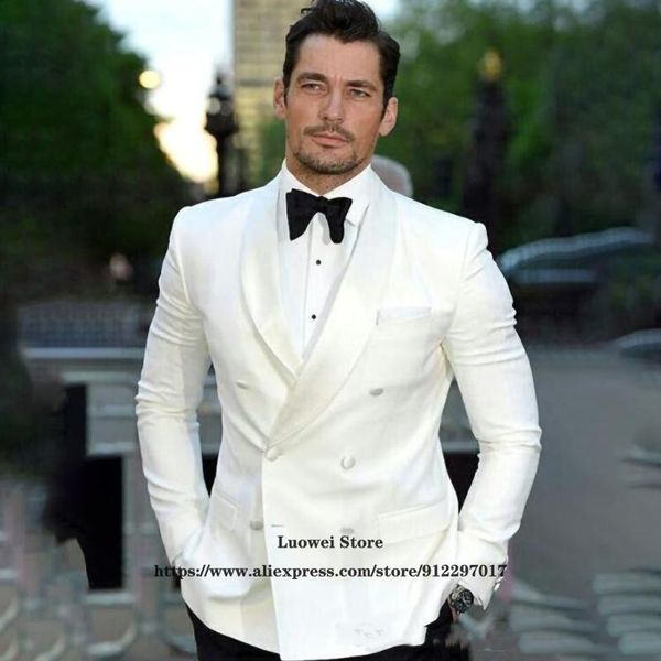

men's suits & blazers classic white professional mens 2 piece jacket pants set male formal business blazer wedding groom tuxedo costume, White;black