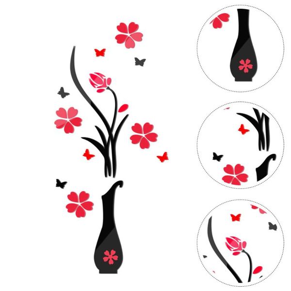 

pcs 3d flower decoration acrylic wall stickers art living room