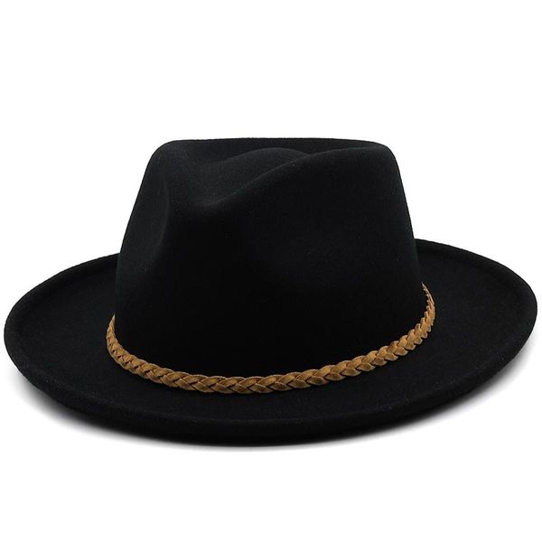 

wide brim hats simple wool fedora hat felt fedoras fashion trilby headwear man's cap, Blue;gray