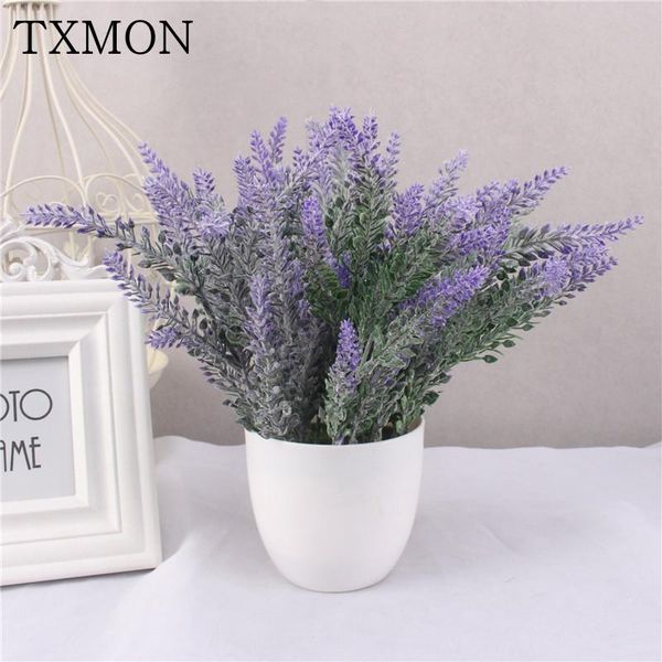 

decorative flowers & wreaths one set lavender flower with white vase for home wedding decoration party garden decor fake bonsai