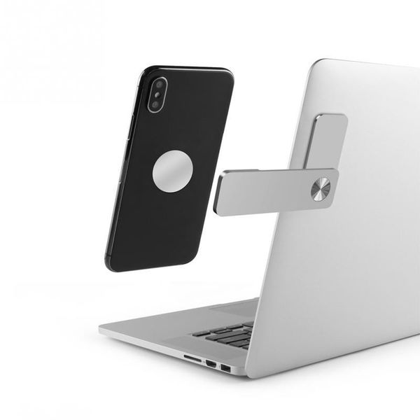 

universal dual screen magnetic phone holder side mount fixed portable stand ultra thin home office for lapflat monitor cell mounts & hol