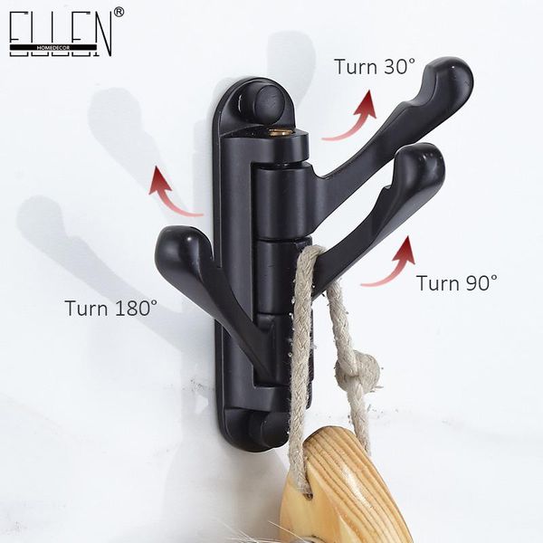 

robe hooks ellen towel bath black bathroom hook cloth hanger 360 spin 3 el1016