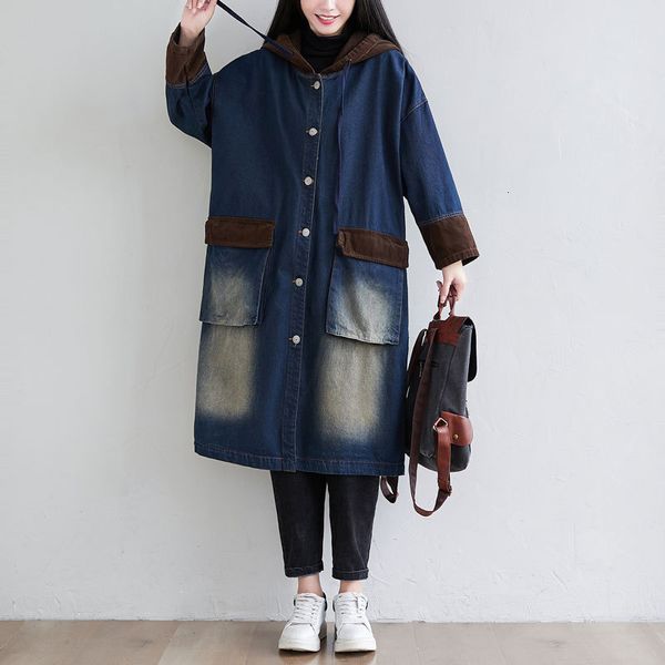 

wool vintage ladies loose oversize denim jeans plus size woman jacket outerwear t130, Black