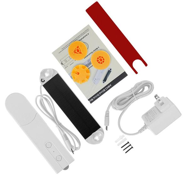

smart home control diy motorized chain roller blinds shade shutter drive motor powered by solar panel and charger bluetooth app