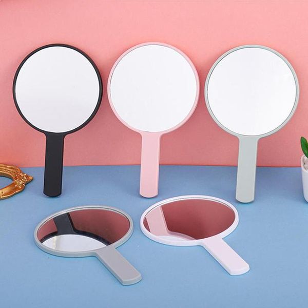 

mirrors handled portable round makeup hand held vanity gift for home decoration