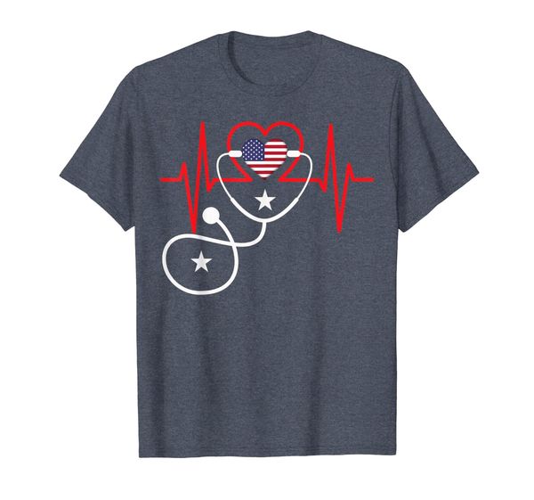 

nurse patriotic t-shirt for the 4th of july for men women, White;black