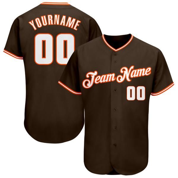 

custom brown white-orange authentic baseball jersey, Blue;black