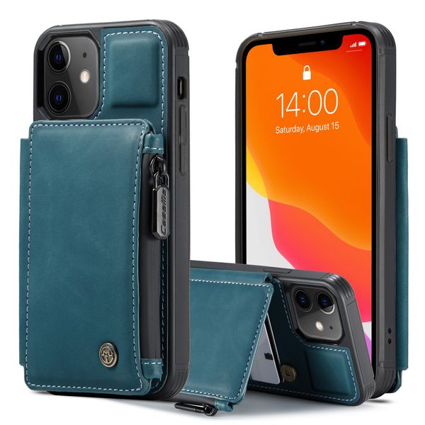 Caseme Retro RFID Ledertaschen mit Kartentasche für iPhone 13 12 11 Pro Max XR 8 Plus Samsung S20 S21 Ultra Note 20 A51 A71 A52 A72 Redmi