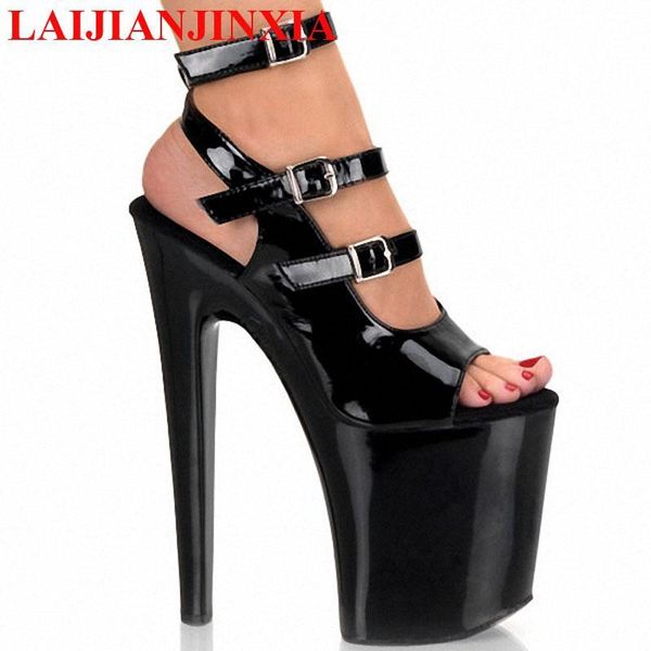 

sandals woman plus:35-46 summer ladies crystal flower platforms 20cm thin high heels wedding pumps muta, Black