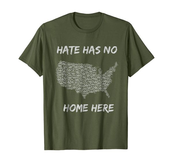 

hate has no home here - peace equal rights tolerance shirt, White;black