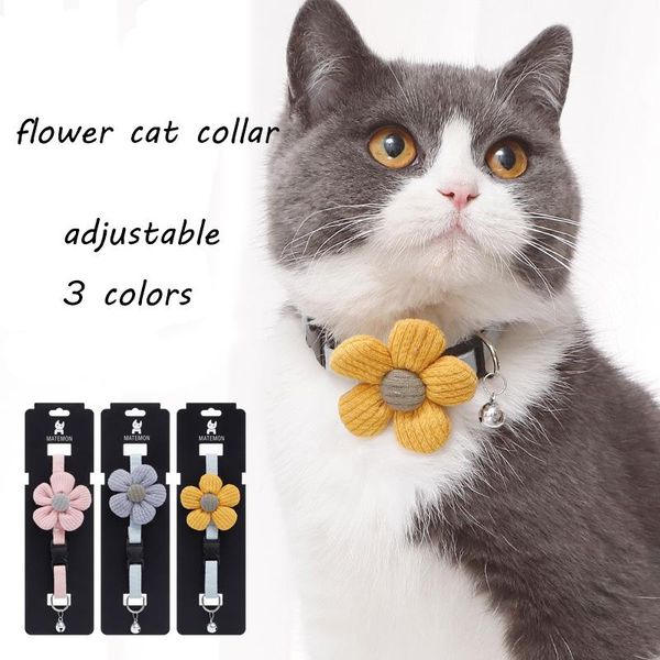 

cat collars & leads collar with bell bowtie for cats and small dogs cat-collar kitten accessories kitty pet products flower necklace
