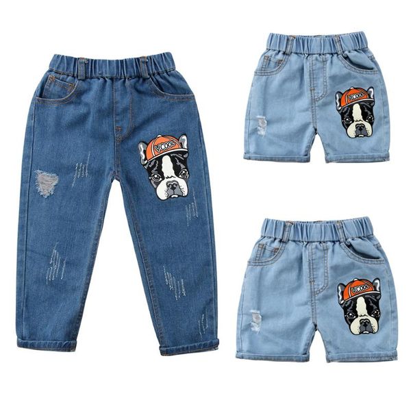 

trousers toddler kid baby boy girls ripped denim jeans pants clothes 2-6y, Blue