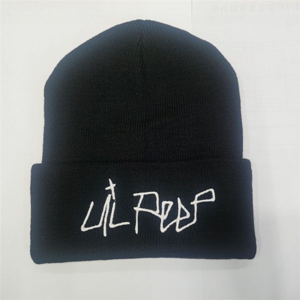 

embroidered knitted love lil peep pullover outdoor wool hat, Blue;gray