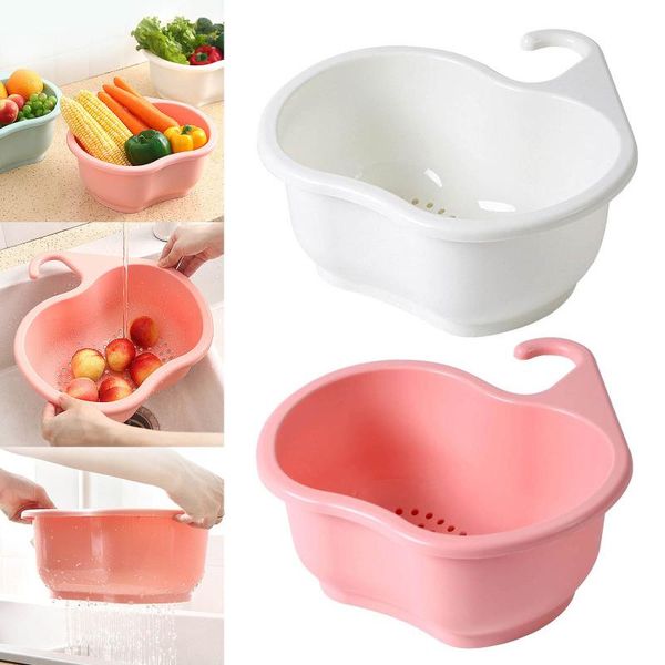 

creative kitchen faucet vegetable fruit drain basket cleaning washing colanders strainers a1 storage baskets