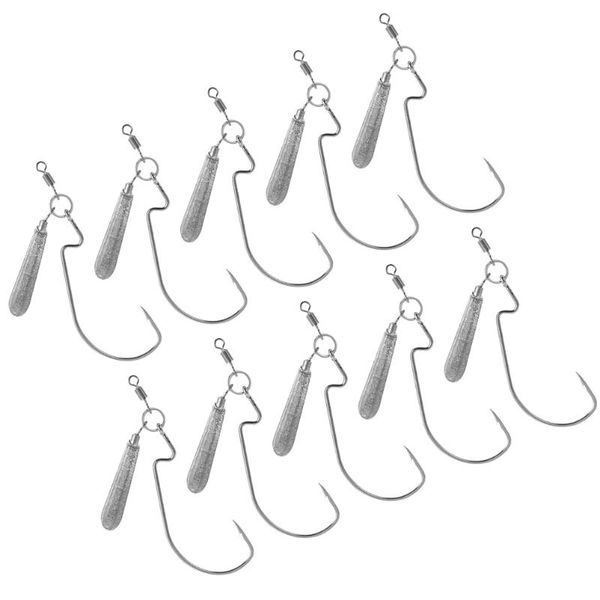 

fishing hooks 10pcs lure hook crank with lead weight (silver)