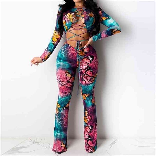 

butterfly print fantasy women bodycon jumpsuit long pants high neck hollow out backless hole rompers female playsuit, Black;white