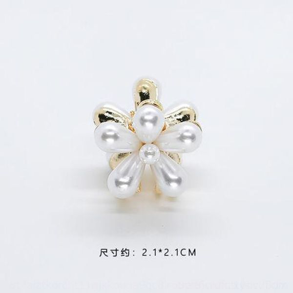 

HCU8 five petal flower pearl women 2020 clipsnet red bangs hairpin korean hairpin mini gripper small pearl barrettes headdress headdress, Golden;silver