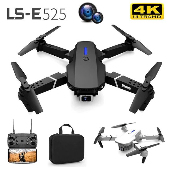 LS E525 E88 PRO Drone 4K HD Мини-дроны с двумя объективами Wi-Fi 1080p Передача в реальном времени FPV Камеры для самолетов Складной радиоуправляемый квадрокоптер Подарочная игрушка