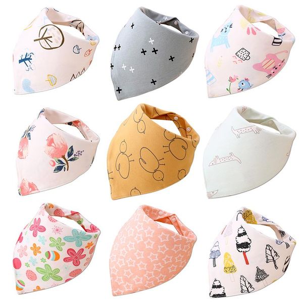 

bibs & burp cloths baby cartoon cotton triangle child baberos bandana babador dribble born slabber absorbent cloth accessory