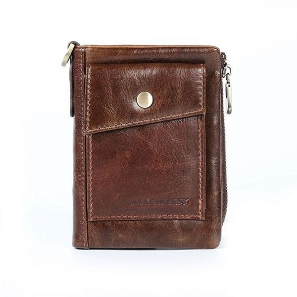 

men's genuine leather wallet card holder purse multifunctional cards case waterproof leisure wallets portable handbags retro, Red;black