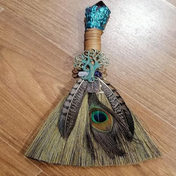 

other home decor witch altar wicca amethyst broom feather ceremonial ritual supplies energy purification