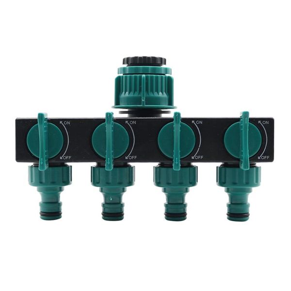 

watering equipments 1pc 4-way hose splitters 1" to 3/4" 1/2" european standard female thread automatic garden water pipe conn