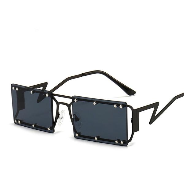 

sunglasses hip hop rivet big women hollow out shades sun glasses metal irregular legs frame personality dance party eyeglasses, White;black